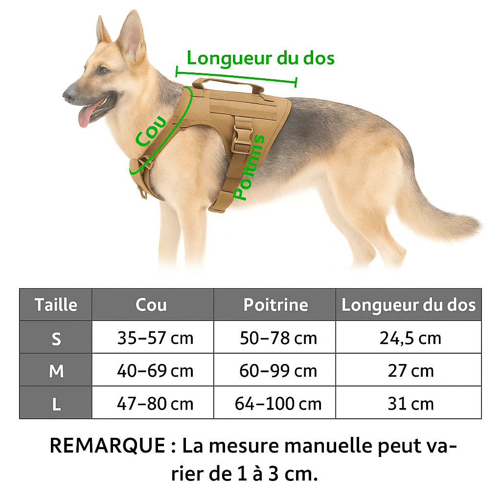 Harnais Militaire prenium pour Chien ⭐⭐⭐⭐⭐ - maboutiqueanimaux.fr