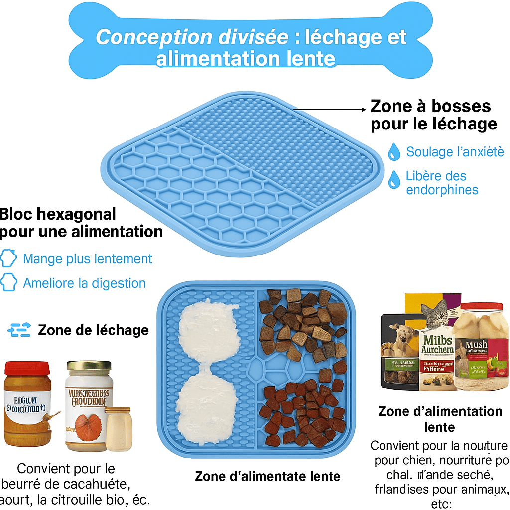 Tapis de léchage apaisant pour chien sans BPA ⭐⭐⭐⭐⭐ - maboutiqueanimaux.fr